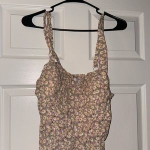 Pastels floral midi dress